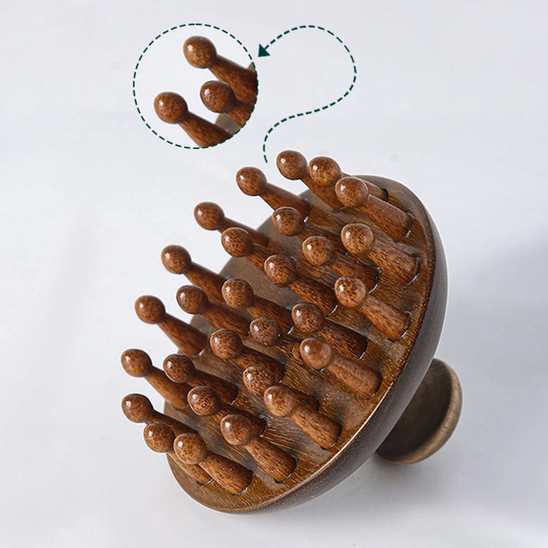 AQTOCNA Multi-Functional Wooden Scalp & Body Massage Comb – Sandalwood Guasha Therapy Tool