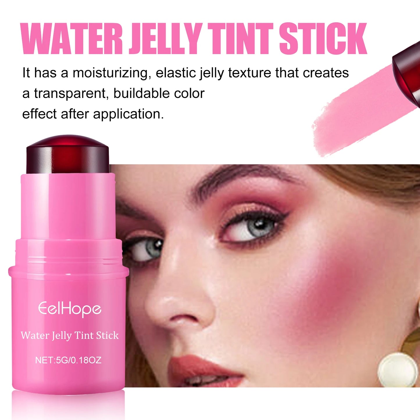 Eelhope 3-in-1 Milk Jelly Blusher Stick – Long-Lasting, Moisturizing & Brightening