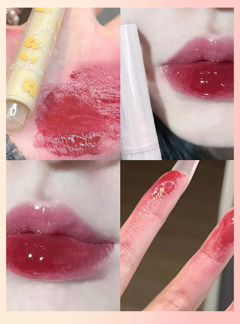 Lápiz labial Gege Bear Honey: labial hidratante en gelatina con acabado brillante.