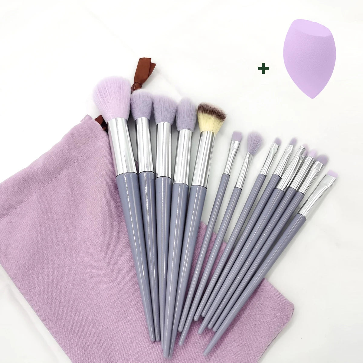 CALIYI 14PCS Professional Makeup Brushes & Sponge Set for Women