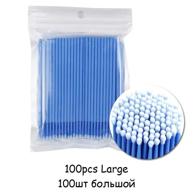 AILYRISS 100PCS Disposable Micro Eyelash Brushes – Precision Applicators for Lash Extensions & Removal