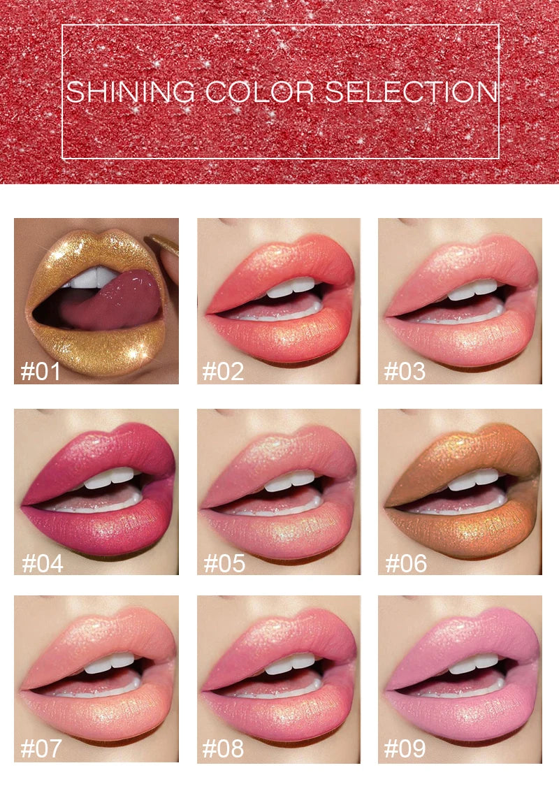 Lápiz labial hidratante Handaiyan Pearl: 9 colores, brillo duradero