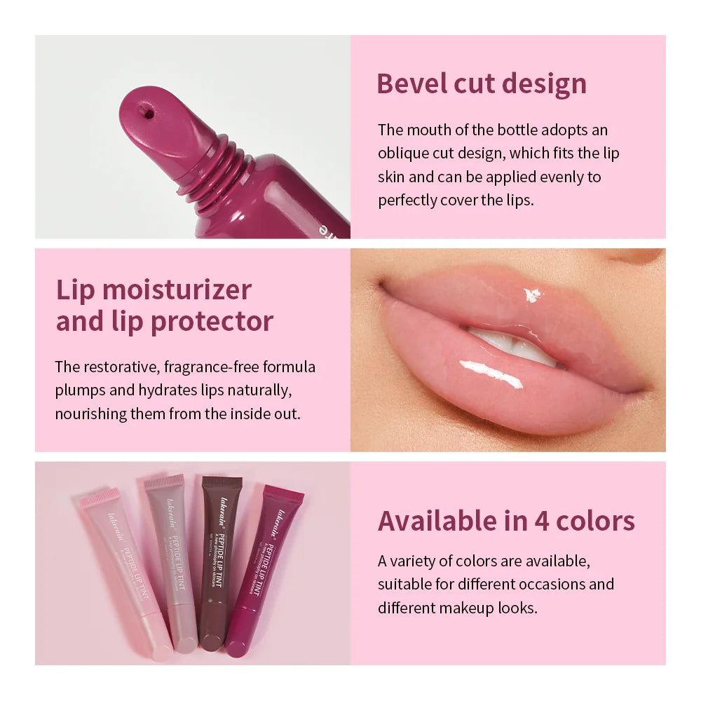 Brillo labial Lakerain Mirror Lip Glaze: 10 ml. Aceite labial hidratante, duradero y no pegajoso para labios nutridos y voluminosos.