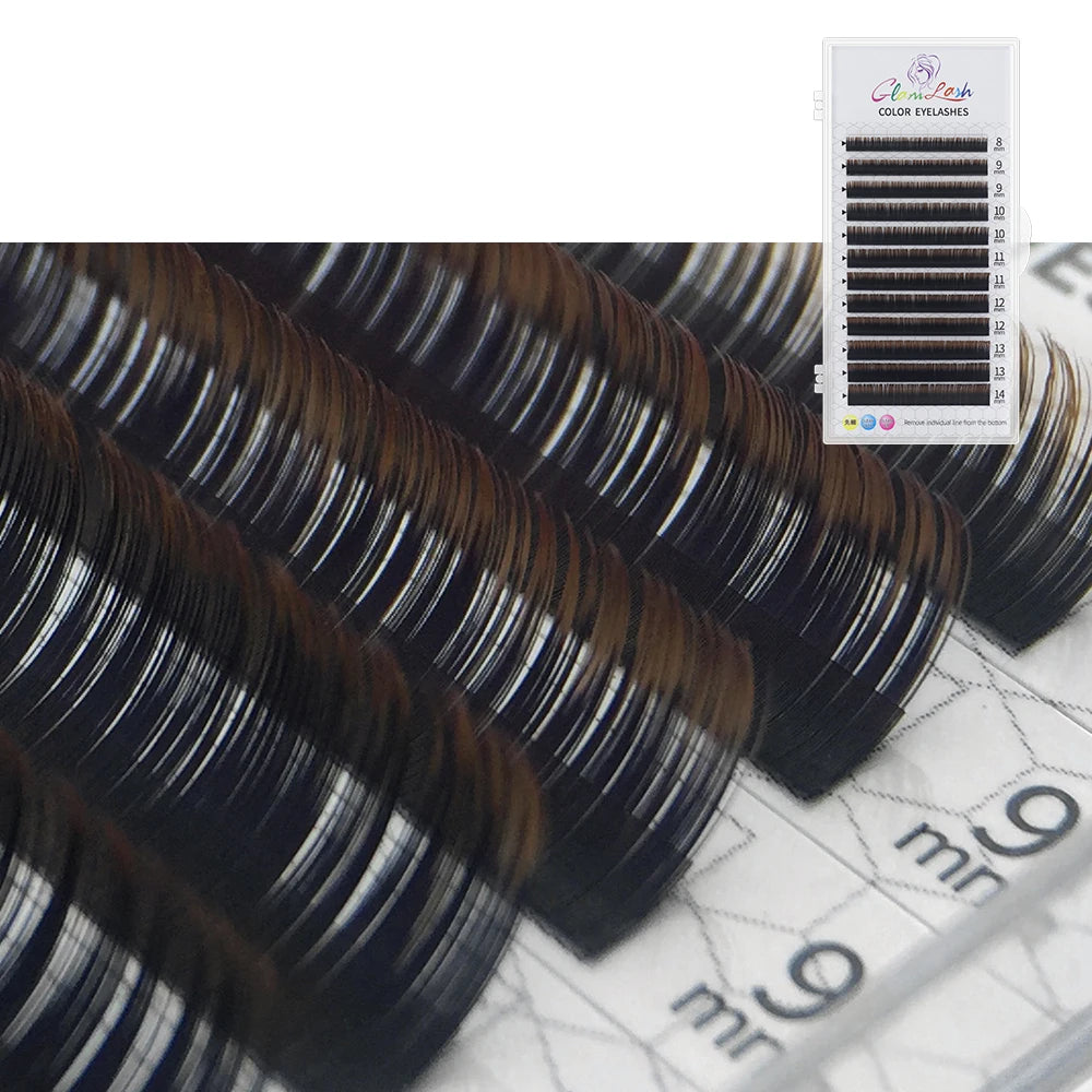 GLAMLASH Morandi Grey Colored Lash Extensions – Natural Individual Eyelashes