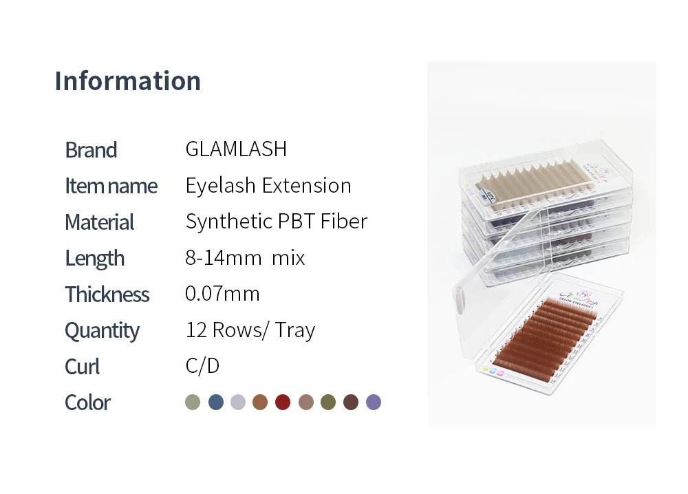 GLAMLASH Morandi Grey Colored Lash Extensions – Natural Individual Eyelashes