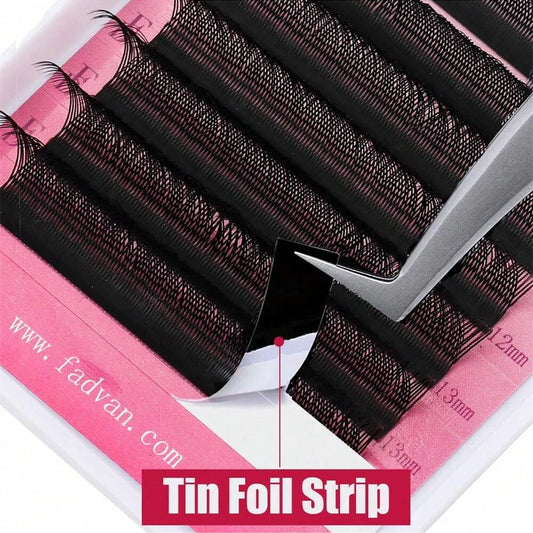 FADVAN YY Shape Premade Volume Lash Extensions – 2D Crisscross Faux Mink, C/D Curl (6–15mm)