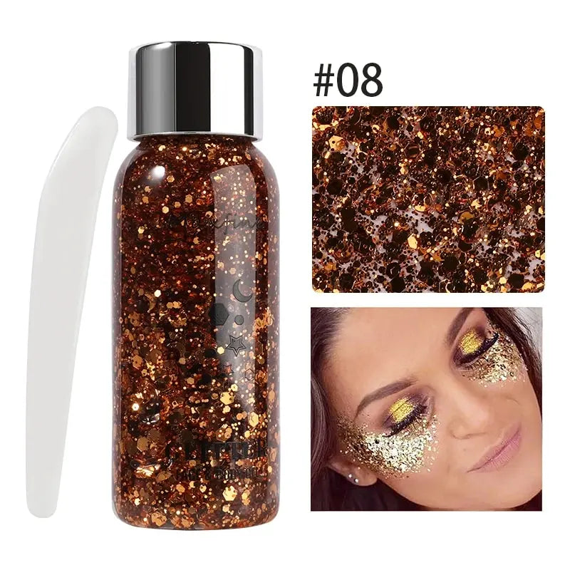 MAXFINE Full Body Glitter Gel – Long-Lasting Eye, Hair & Body Sparkle