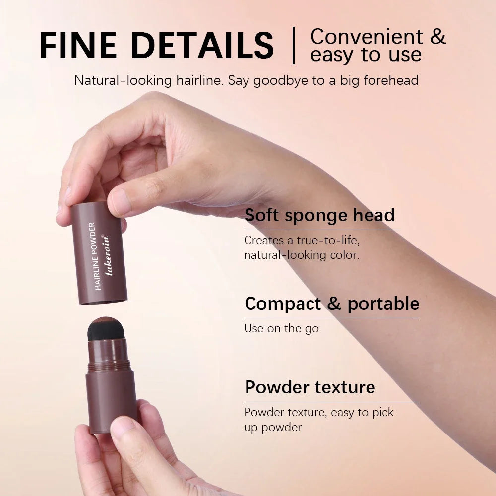 Lápiz corrector de raíces y líneas capilares LuxuryGlow resistente al agua: polvo en barra con cobertura instantánea de canas