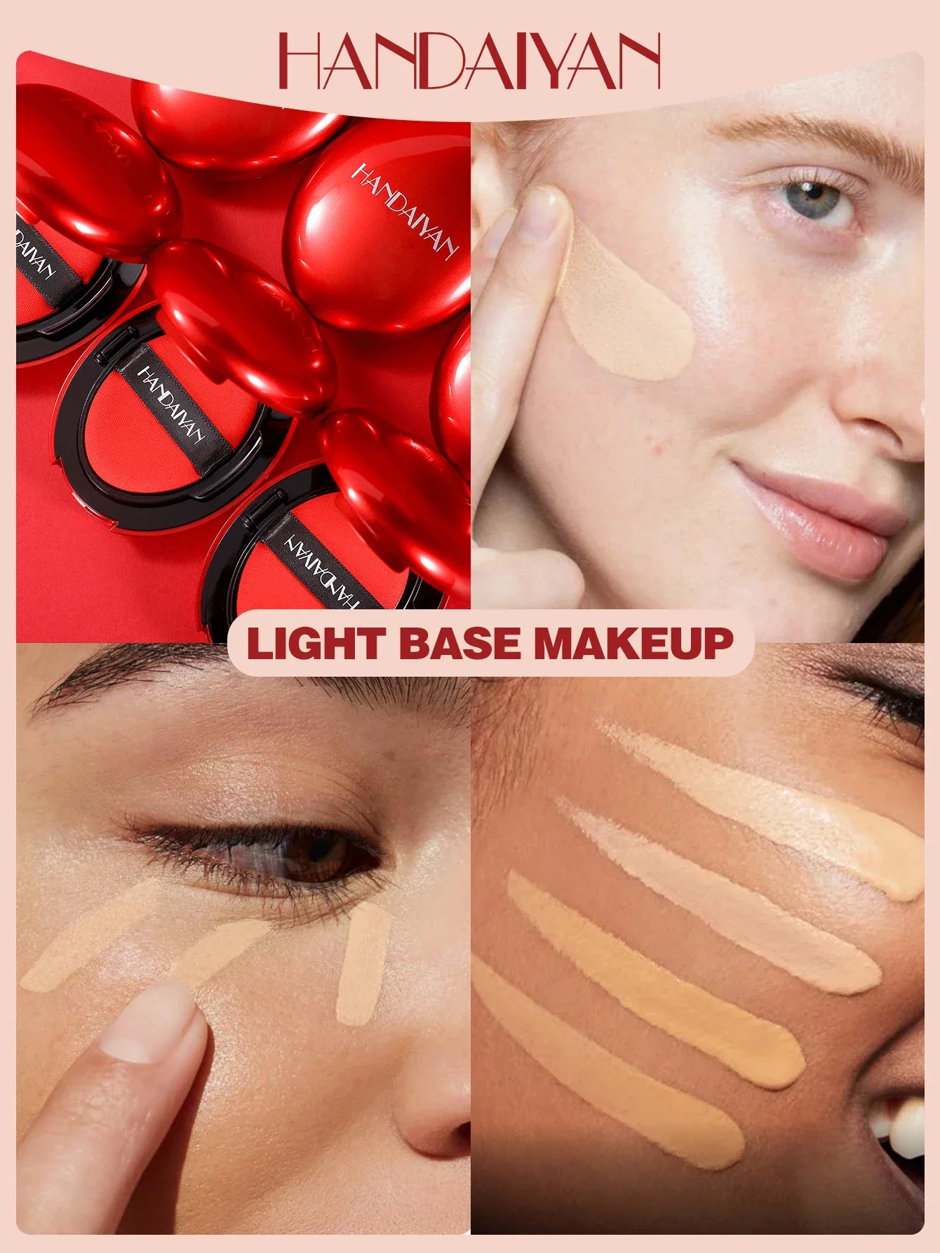 HANDAIYAN 5-Color Concealer Cushion – Moisturizing & Long-Lasting Face Makeup