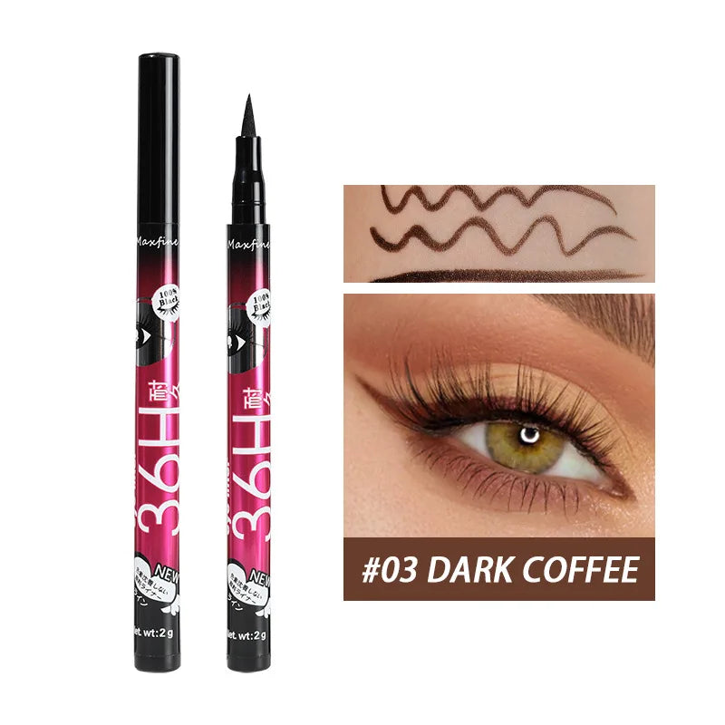 MAXFINE Waterproof Liquid Eyeliner – Long Lasting, Smudge-Proof & Quick Dry Formula