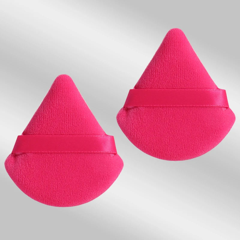 LuxuryGlow 2PCS Triangle Velvet Powder Puff – Soft Reusable Makeup Blender for Flawless Foundation Application
