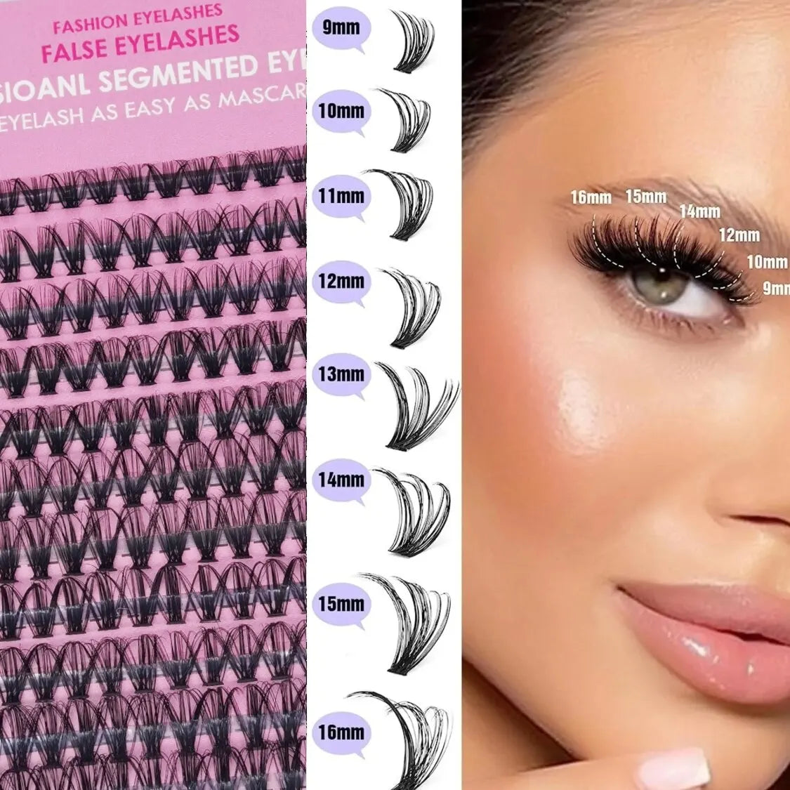 LuxuryGlow 280pcs DIY Individual Cluster Eyelash Extensions – 30D/40D Mixed Length