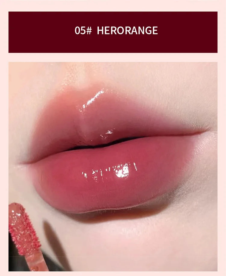 HERORANGE Mirror Lip Glaze: color de labios hidratante, no pegajoso y de alto brillo