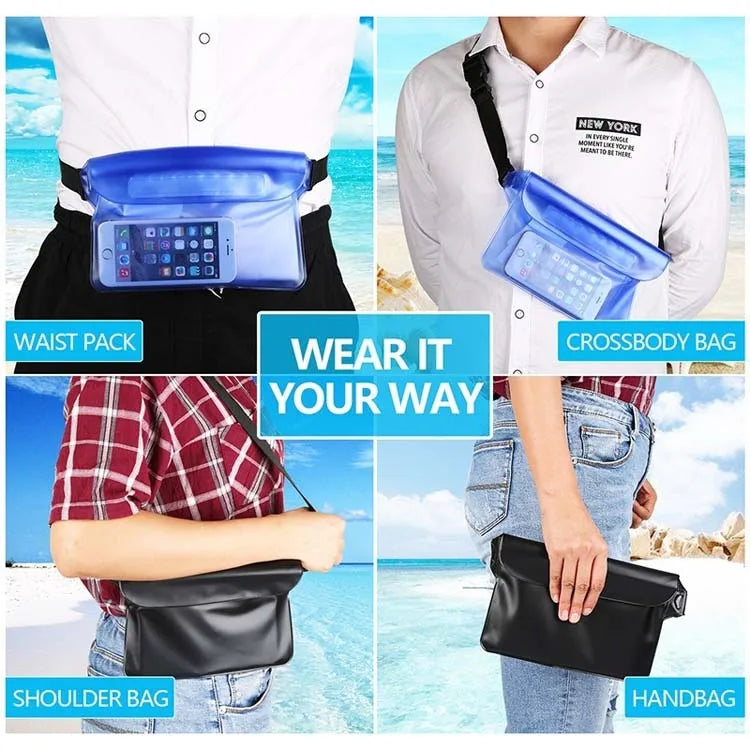 BeeChip Waterproof Waist & Shoulder Swimming Bag – Beach & Dive Phone Case