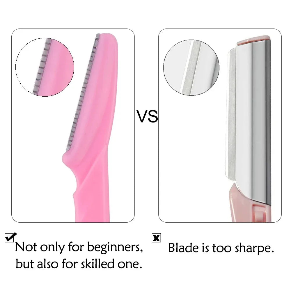 LuxuryGlow 5/10/20Pcs Eyebrow & Face Razors for Women & Men – Safe Hair Trimmer with Protective Cover