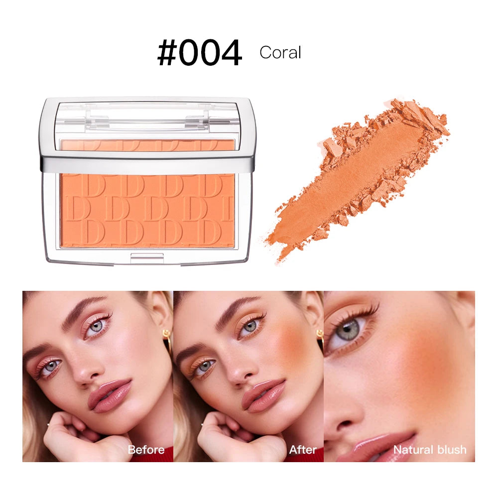 Paleta de rubor mate en relieve LuxuryGlow de 6 colores: alta pigmentación, brillo rosado natural