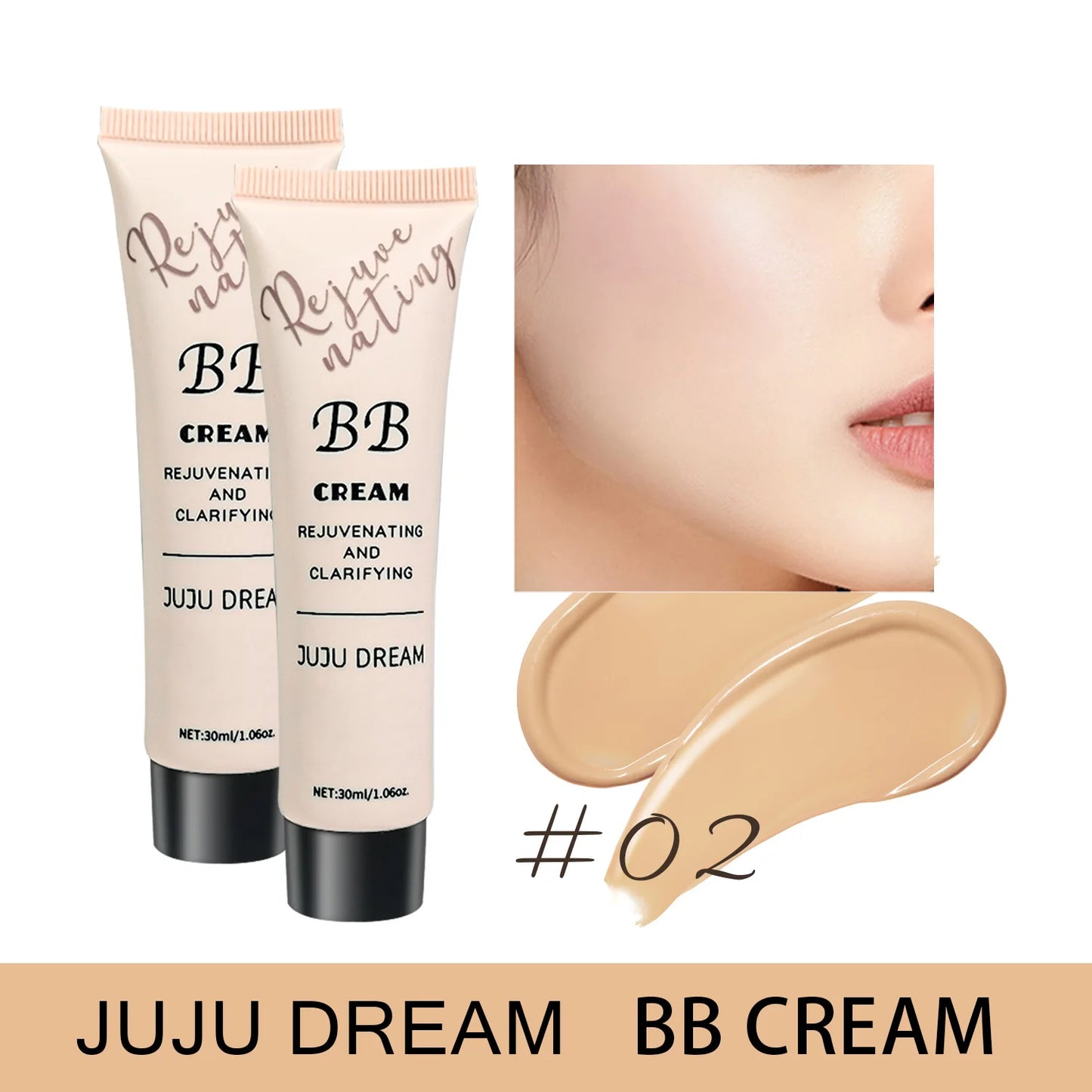 JUJU Dream BB Cream — Moisturizing, Oil Control & Long-Lasting Foundation