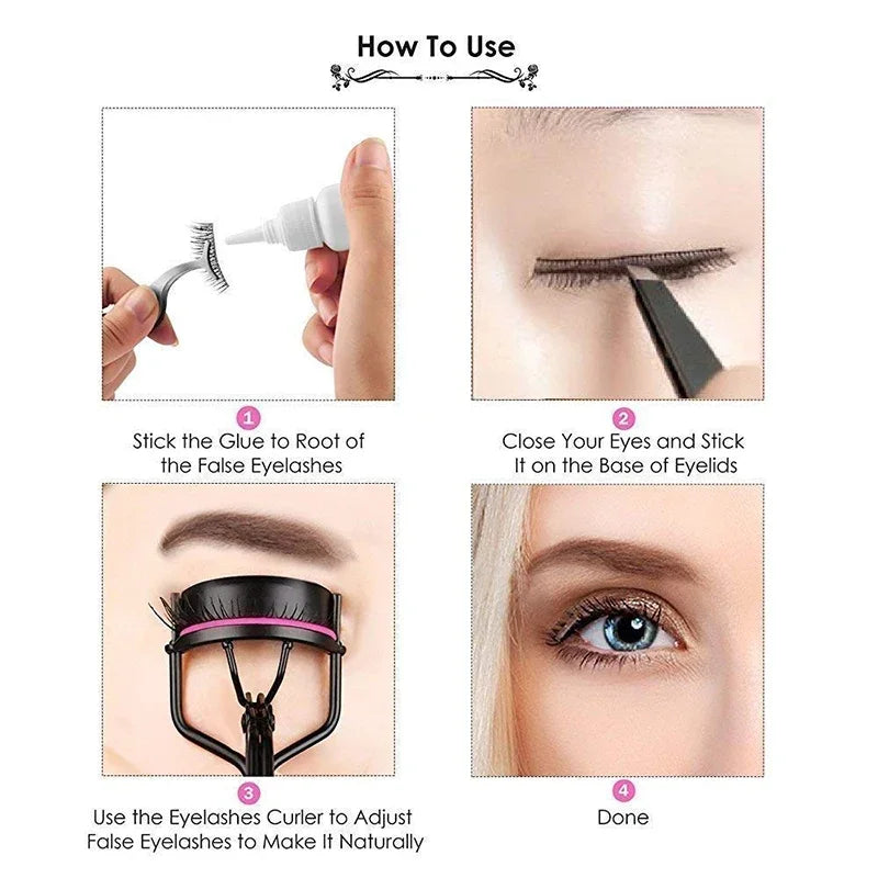 LuxuryGlow Professional Eyelash Curler with 10 Refill Pads – Long-Lasting Curl Tool