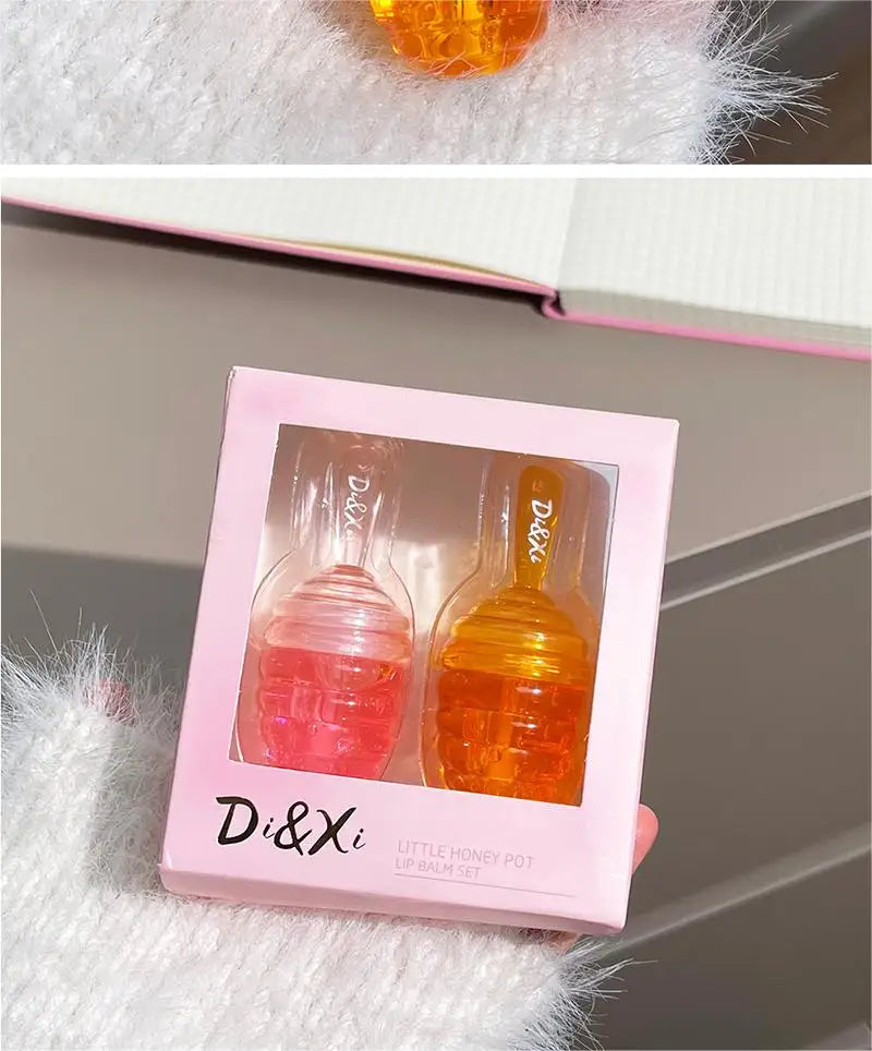Set de aceites labiales LuxuryGlow Honeypot: cuidado labial hidratante y duradero