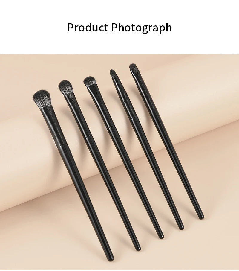 LuxuryGlow 6PCS Natural Eye Makeup Brush Set – Eyeshadow, Eyebrow & Eyeliner Tools
