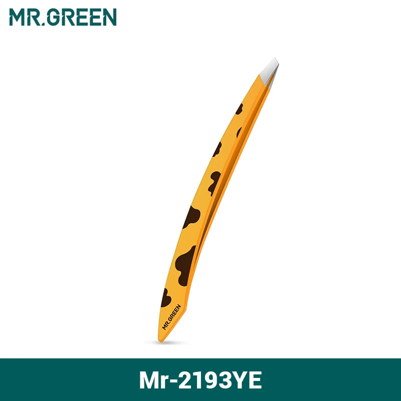 ملقط حواجب منحني من MR.GREEN - أداة إزالة شعر دقيقة من الفولاذ المقاوم للصدأ