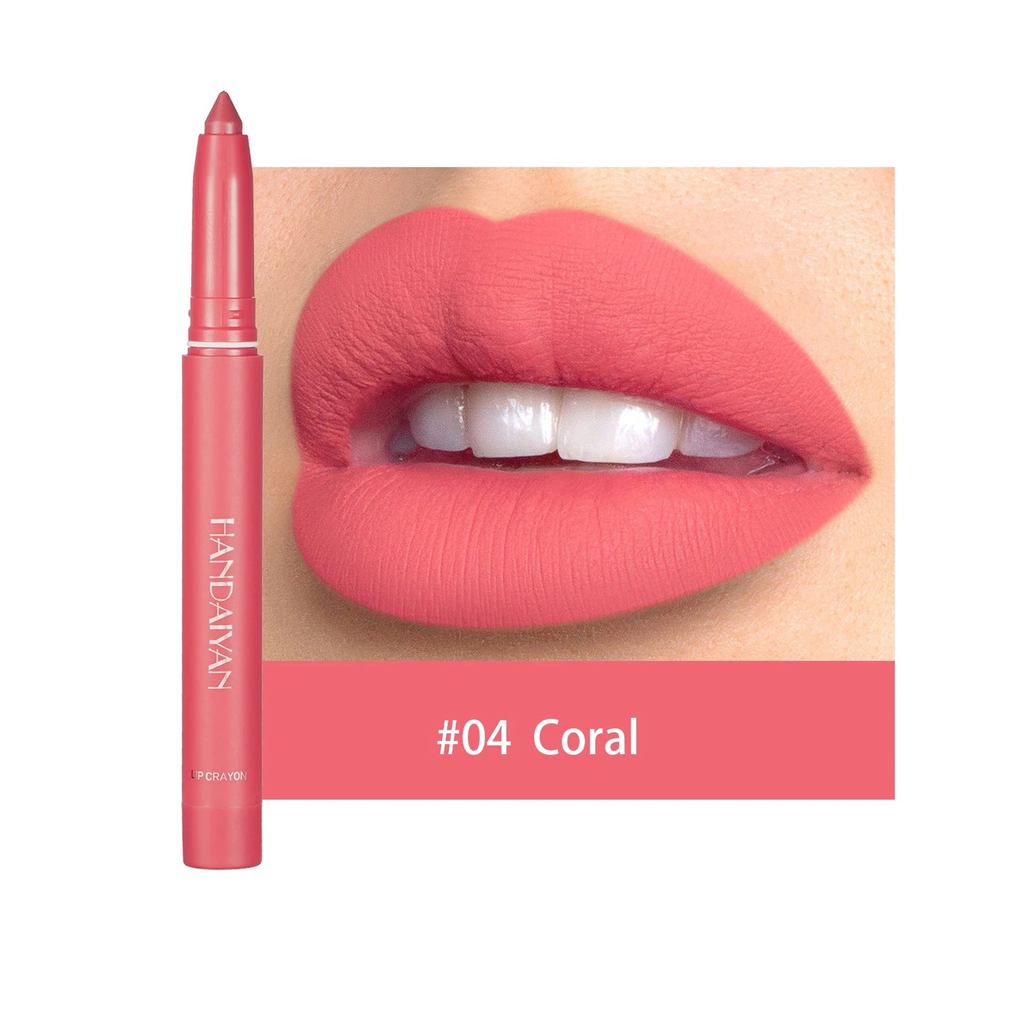 HANDAIYAN Matte Lipstick Pen with Built-In Sharpener – Fadeless & Non-Staining