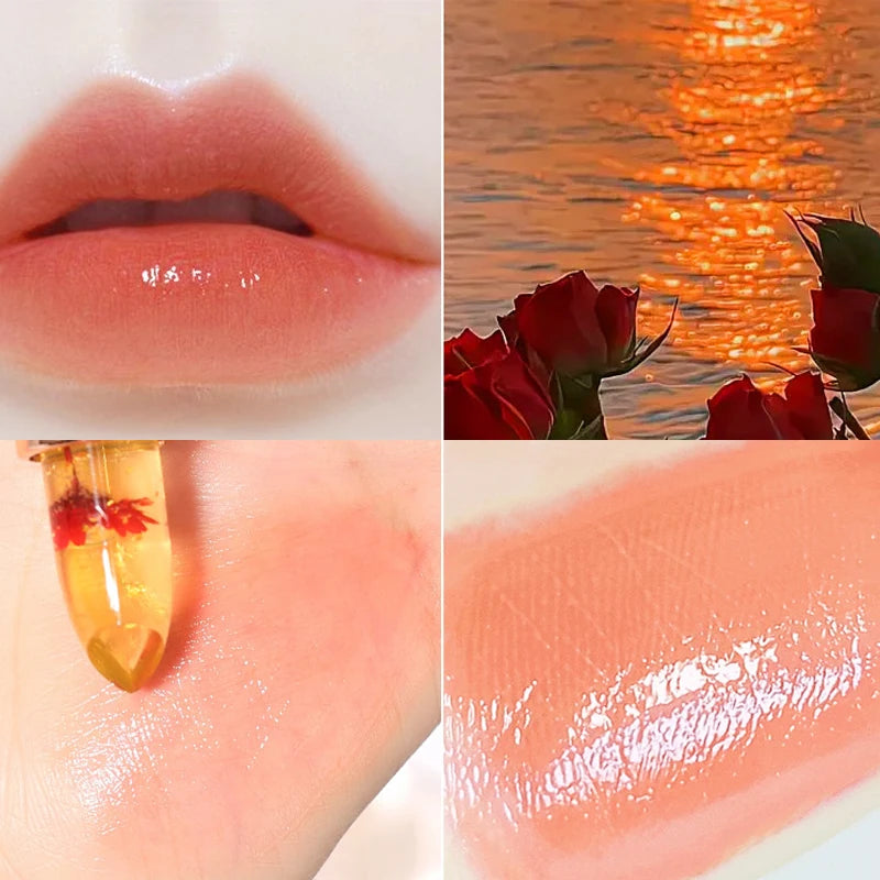 Lápiz labial en gel LuxuryGlow que cambia de color: duradero, hidratante y sensible a la temperatura.