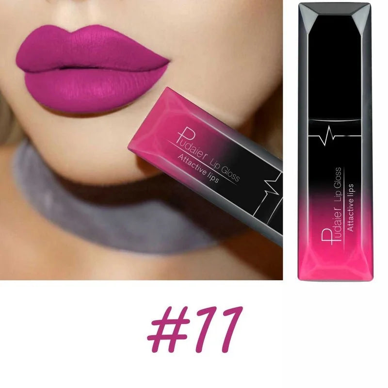 Lápiz labial líquido mate de larga duración LuxuryGlow de 17 colores: crema labial resistente a las manchas