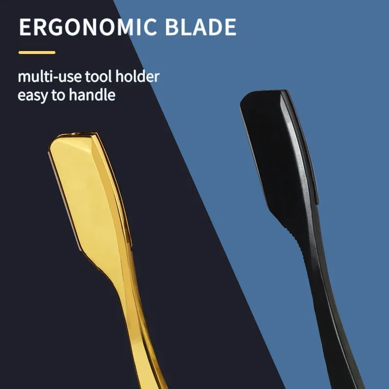 LuxuryGlow Professional Straight Edge Razor for Men – Manual Shaving Knife with Zinc Alloy Handle