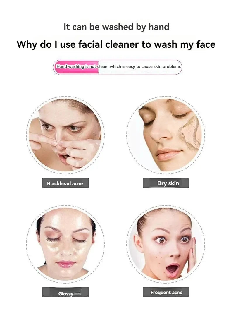 Cepillo de limpieza facial y masajeador de belleza LuxuryGlow 5 en 1: limpieza profunda y cuidado suave de la piel