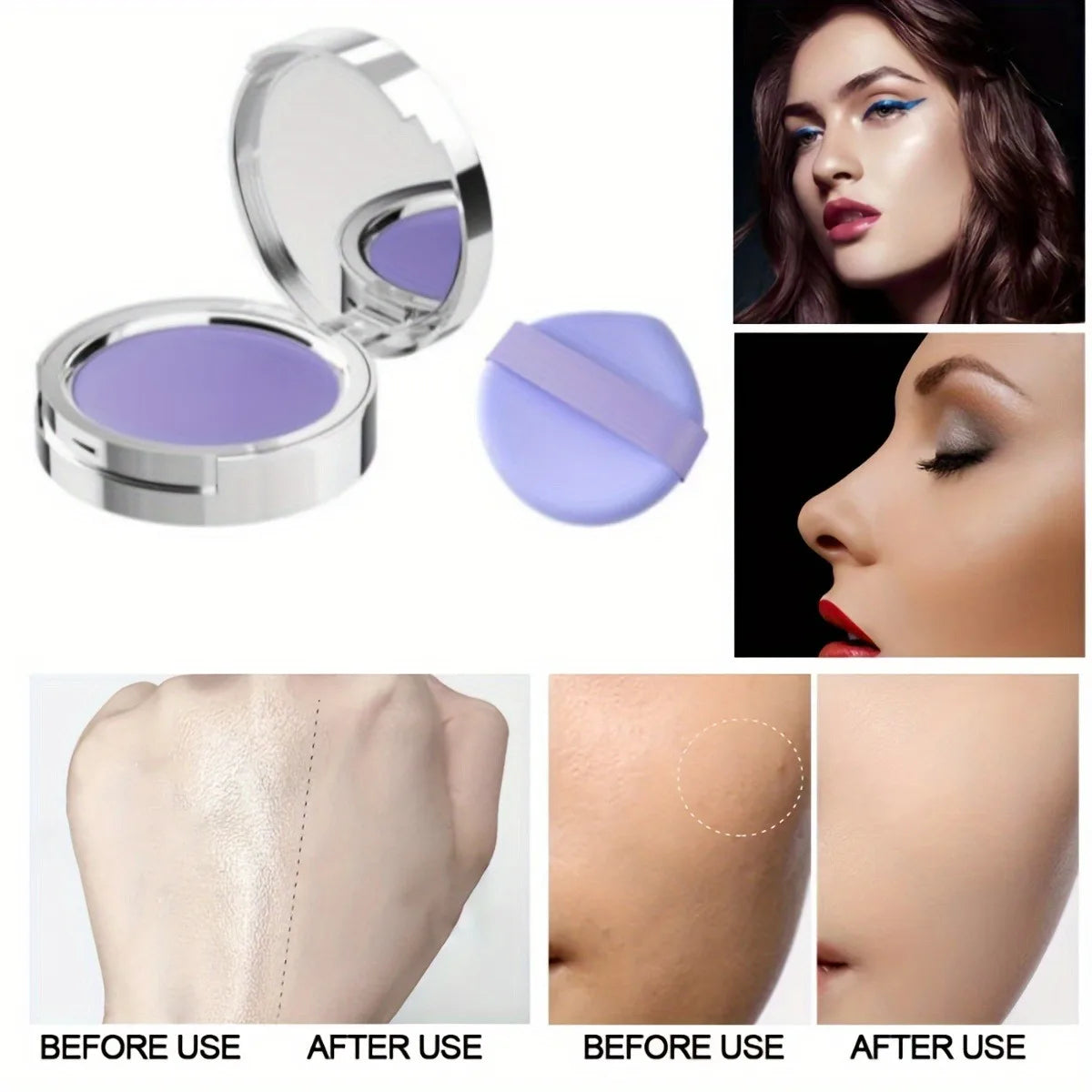 LuxuryGlow Lavender Matte Pressed Powder – Long-Lasting Oil Control Face Compact