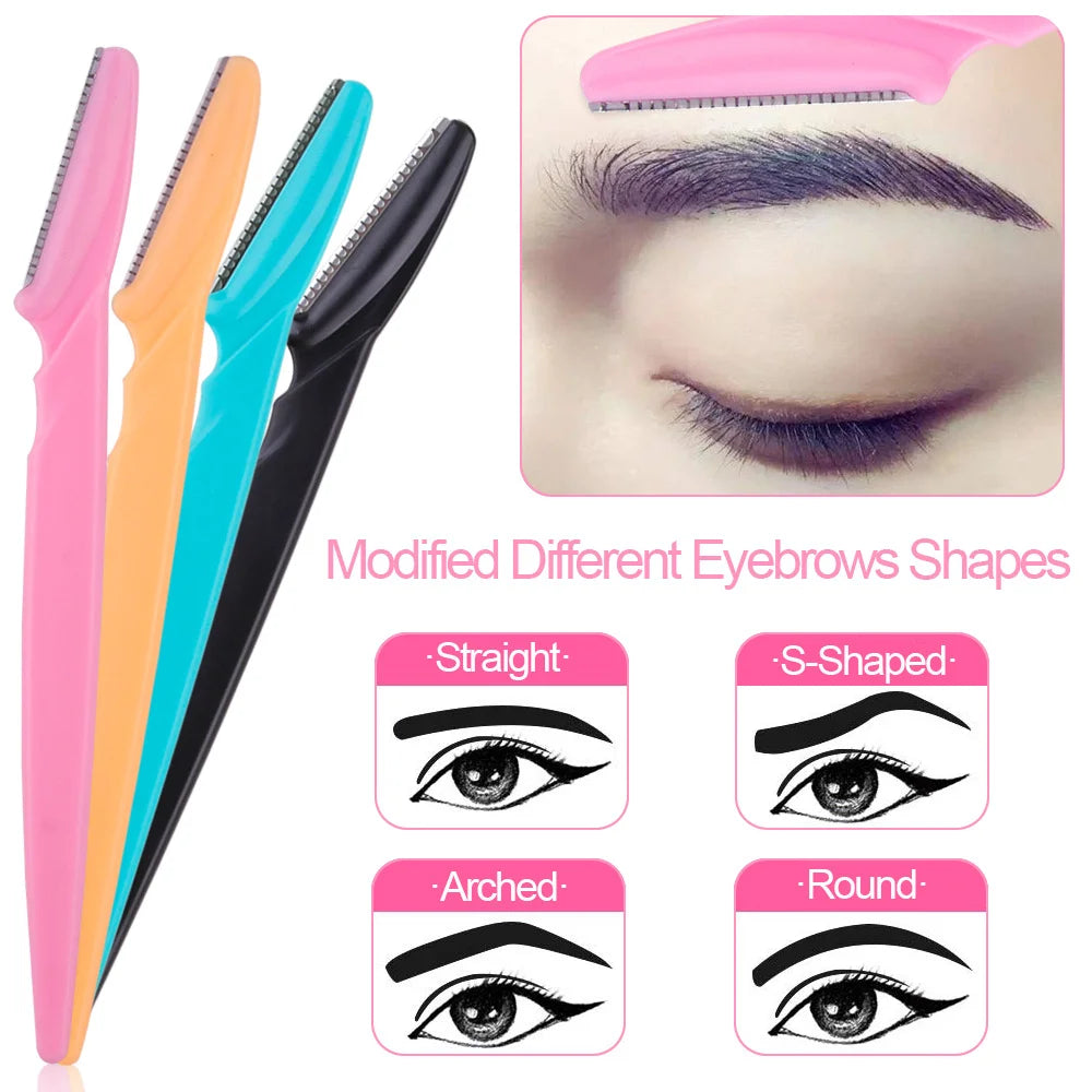 WRDEW 3/5/6 Pcs Eyebrow Razor Set | Stainless Steel Facial Hair Trimmer Kit