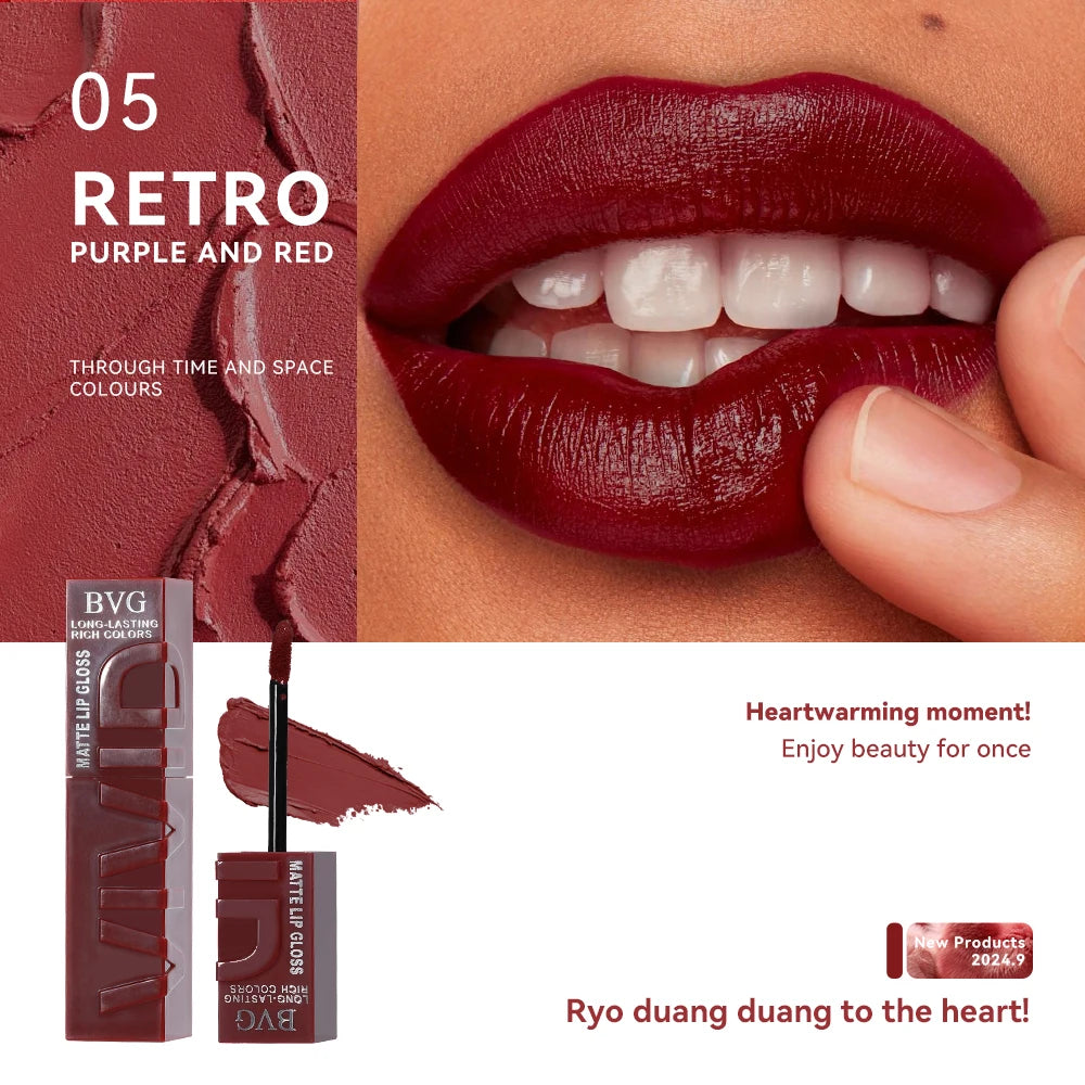 BVG Matte Long-Lasting Liquid Lip Gloss – Non-Fading, Waterproof Lip Color