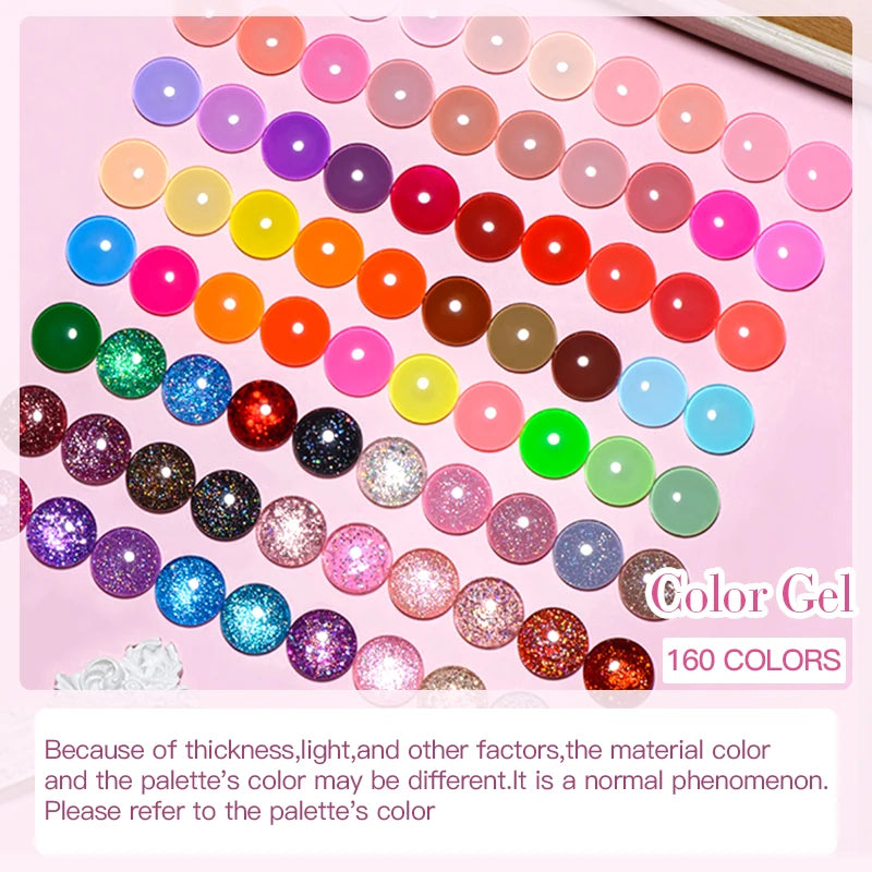 MEET ACROSS 6PC UV LED Gel Nail Polish Set – Soak Off Semi-Permanent Manicure Kit (7ml Each) C103