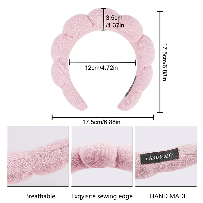 LuxuryGlow Soft Cloud Hair Band Set – 3pcs Fluffy Headbands for Makeup & Skincare