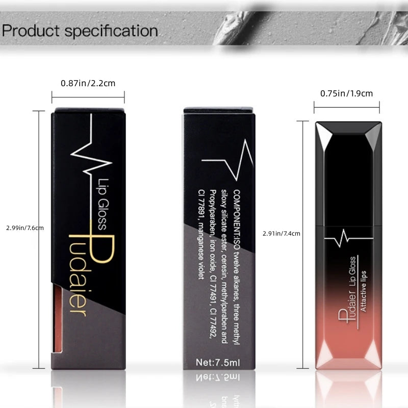 Lápiz labial líquido mate de larga duración LuxuryGlow de 17 colores: crema labial resistente a las manchas