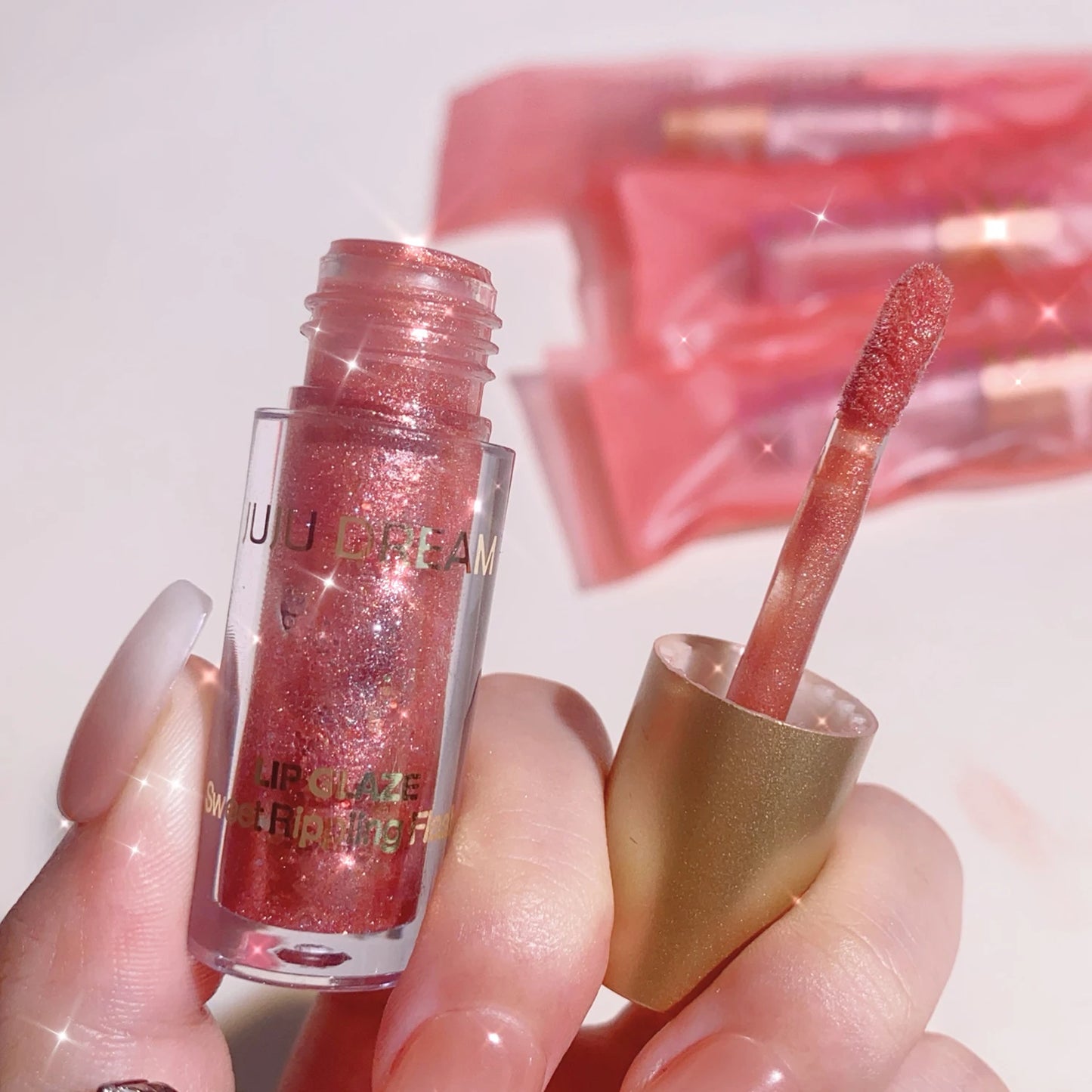 Brillo labial brillante JUJU Dream Sweet: brillo de espejo y acabado hidratante