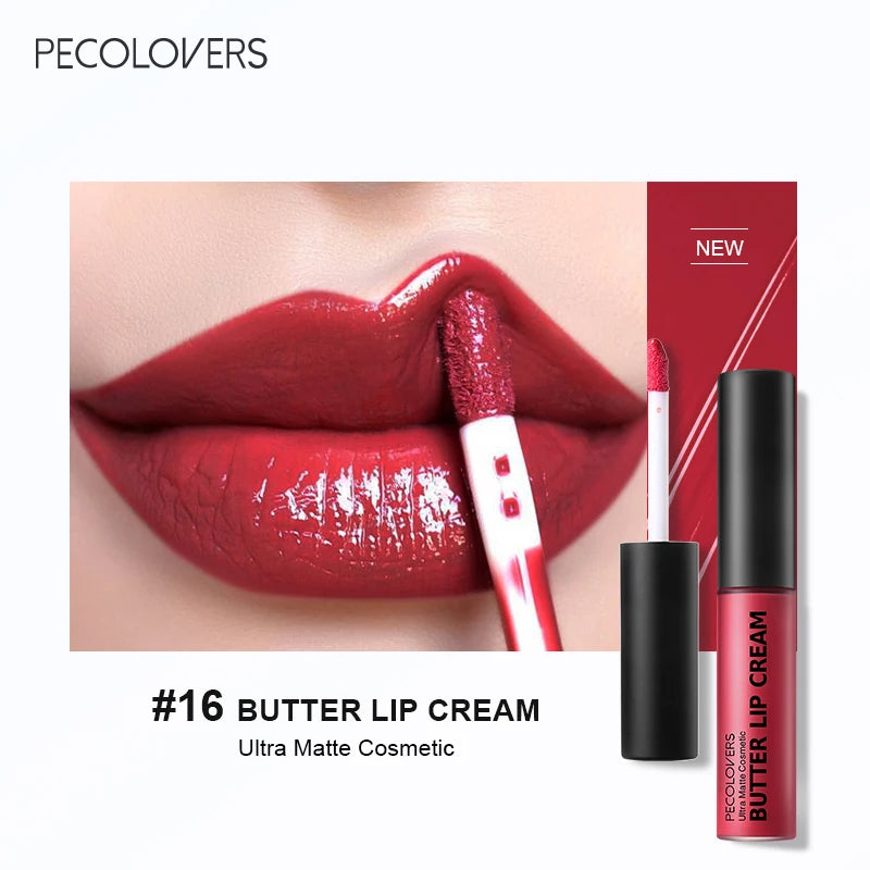 Labial líquido a prueba de agua LuxuryGlow: 21 tonos vibrantes con vitamina E y voluminizador de labios