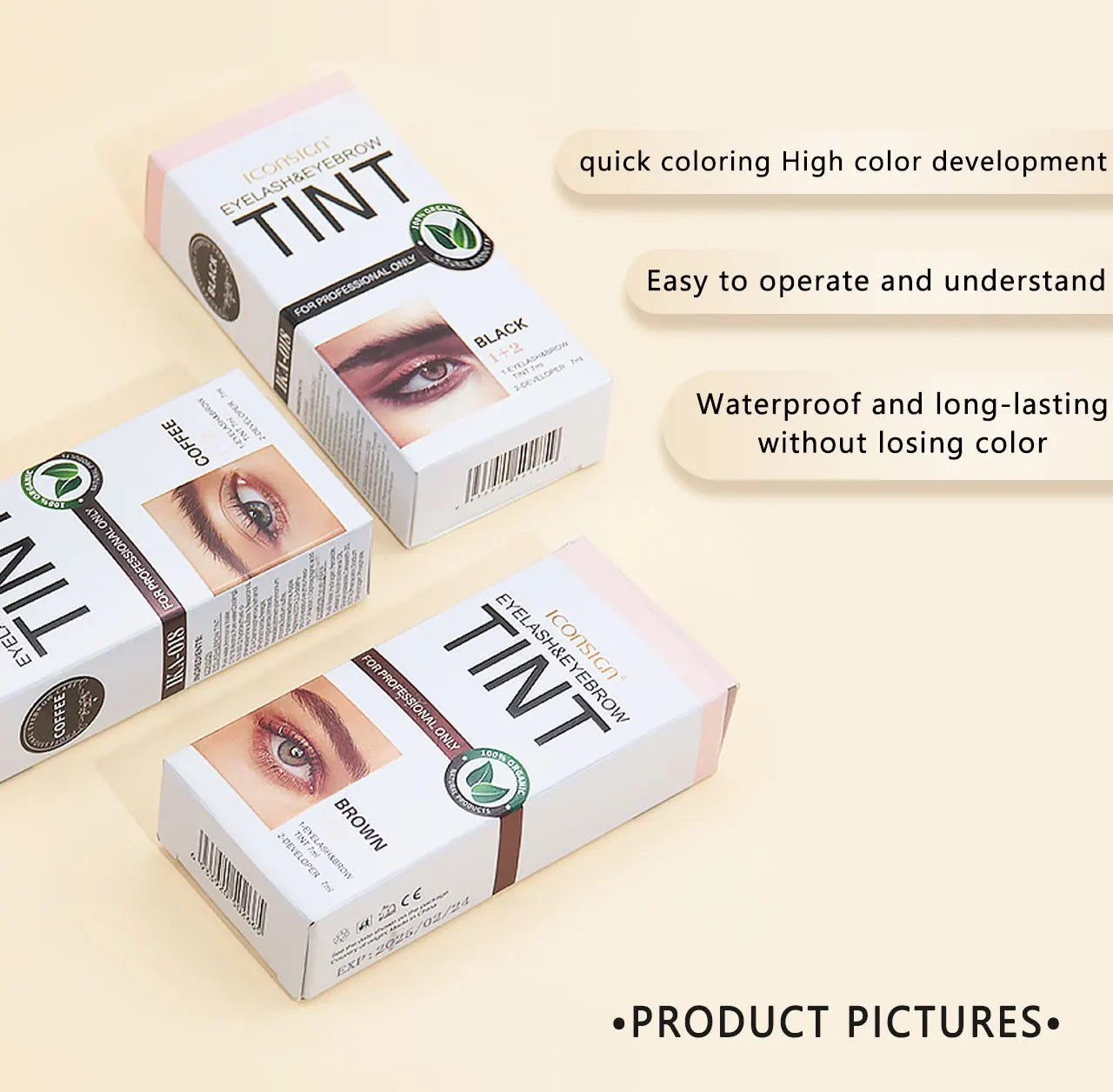 LuxuryGlow ICONSIGN Eyebrow & Eyelash Tint Kit – Waterproof Semi-Permanent Dye