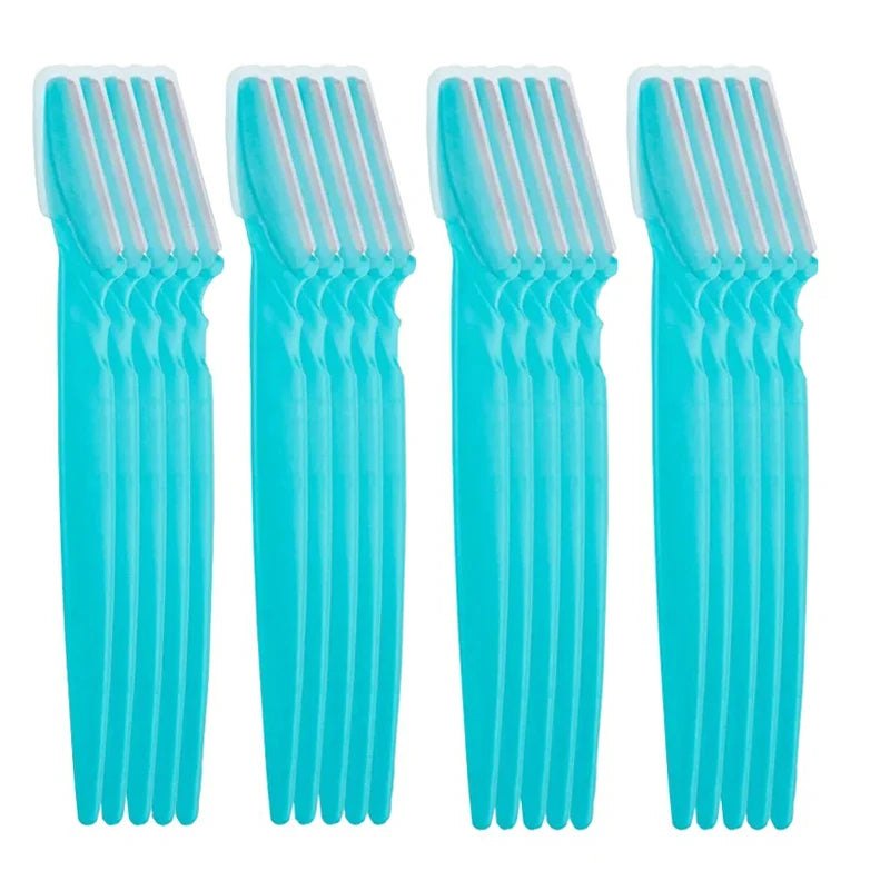 LuxuryGlow 5/10/20Pcs Eyebrow & Face Razors for Women & Men – Safe Hair Trimmer with Protective Cover