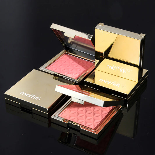MAFFICK Gold Box Nude Blush Palette – Long-Lasting Velvet Powder Blusher