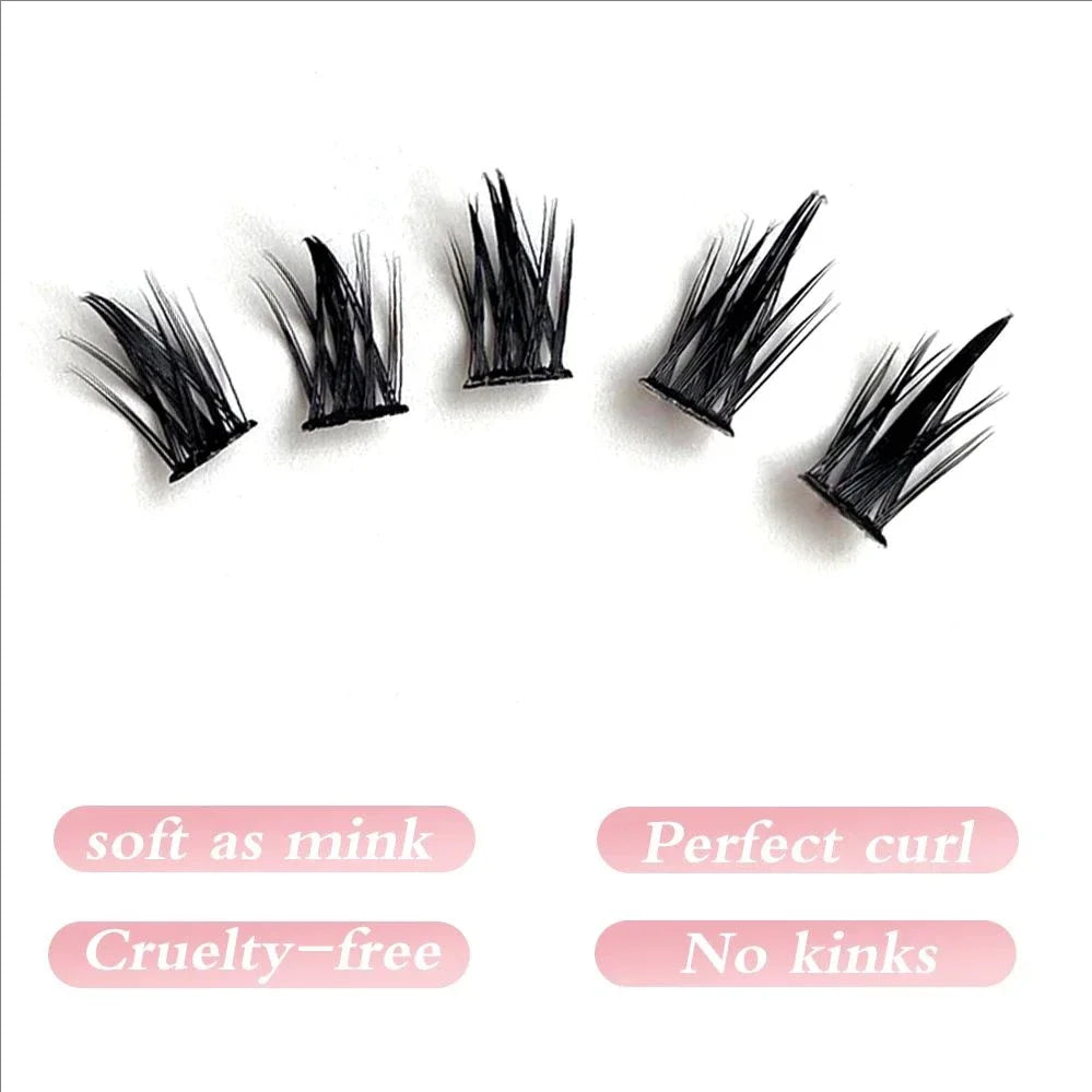 RBQJ MIAOJIE 160 Rows Faux Mink Cluster Lashes – Natural DIY Eyelash Extensions