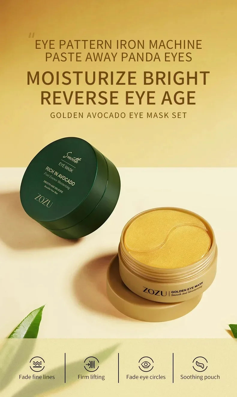 SAKSRAAR Avocado & Gold Eye Mask – Anti-Wrinkle, Dark Circle & Puffiness Treatment (60/120 PCS)