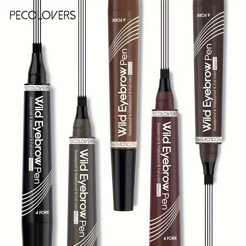 LuxuryGlow 4-Tip Waterproof Eyebrow Tattoo Pen – Long-Lasting Liquid Brow Enhancer (6 Shades)
