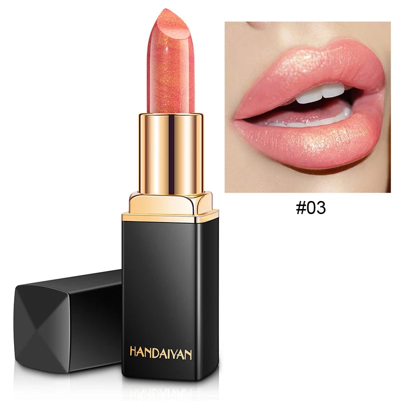 Lápiz labial hidratante Handaiyan Pearl: 9 colores, brillo duradero