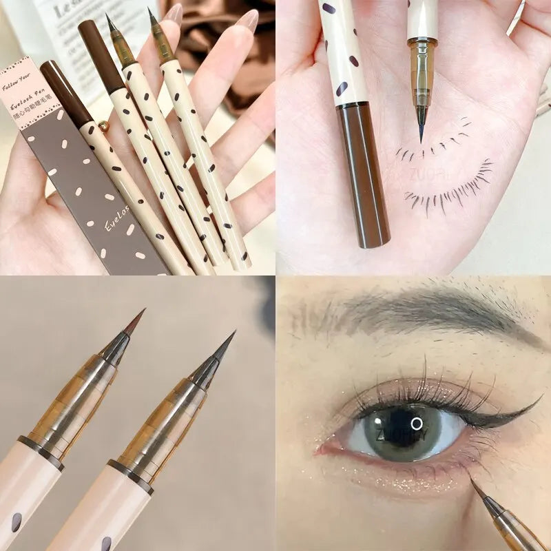 MAXFINE Waterproof Long Lasting Liquid Eyeliner – Smudge-Proof Silkworm Lash Pencil