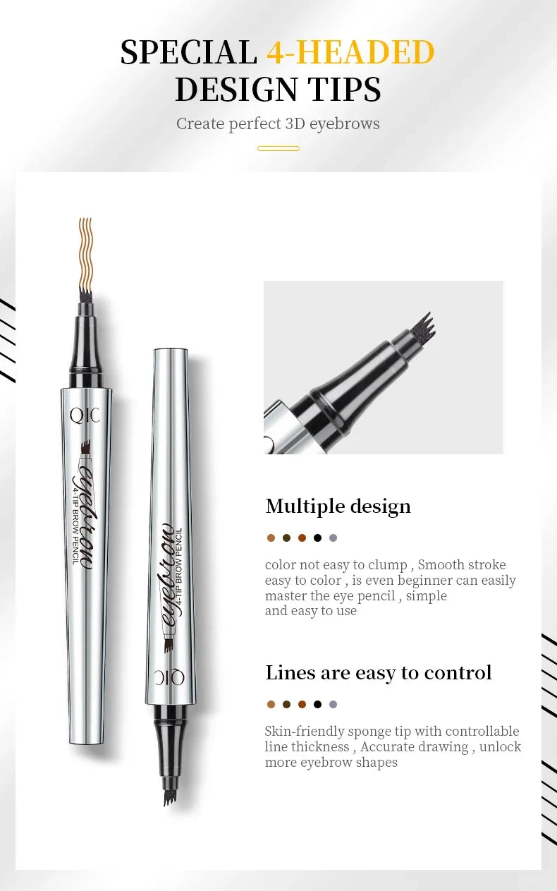 SAKSRAAR 5-Color Waterproof 4-Jaw Eyebrow Tattoo Pencil – Ultra-Fine, Long-Lasting Brow Pen