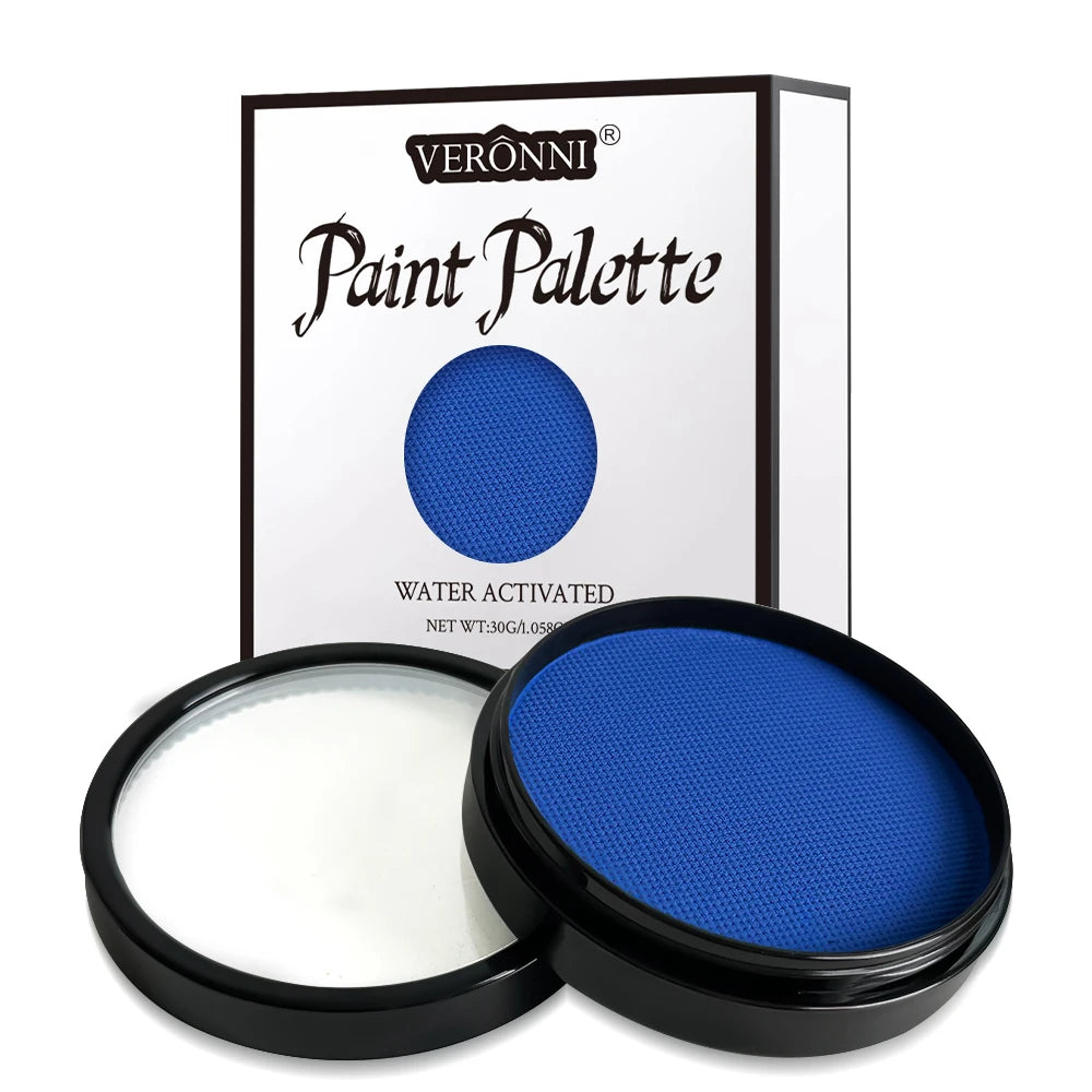 LuxuryGlow 30g Monochromatic Face & Body Paint Kit – Black, White, Red Water-Based Makeup with Brushes for Halloween & Party Looks