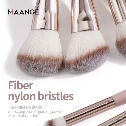 Maange 9PCS Makeup Brush Set – Soft Bristle Foundation, Eyeshadow & Blending Brushes