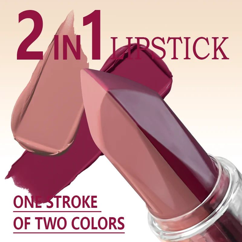 Lápiz labial y delineador de labios LuxuryGlow 2 en 1: mate, resistente al agua y de larga duración